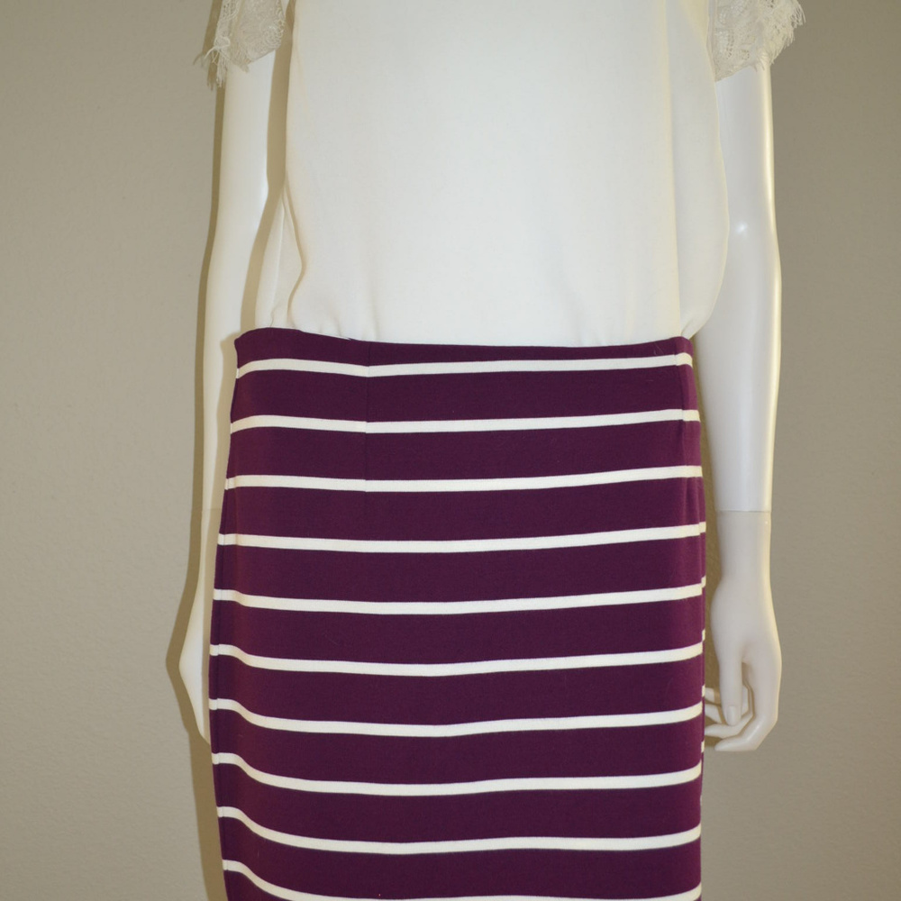 NWT Banana Republic Purple & White Striped Skirt